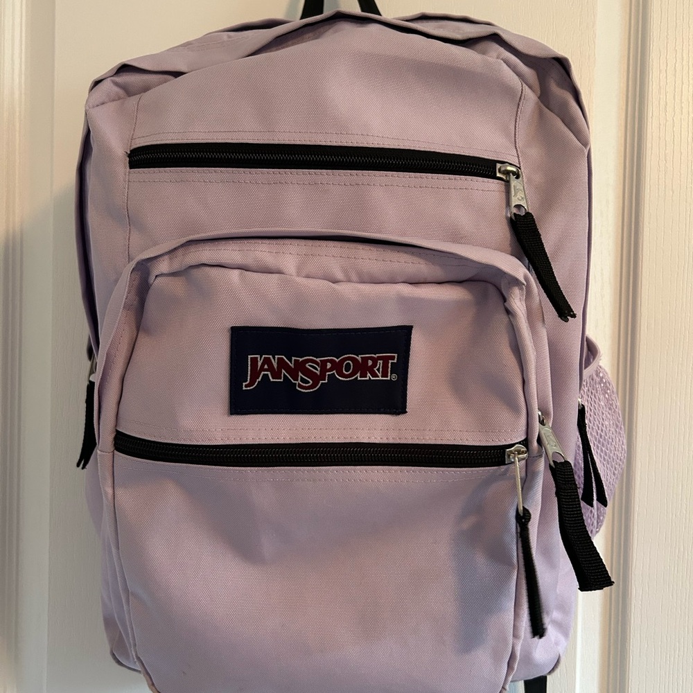 Jansport Lavender Compact Backpack with Front Zip Pockets